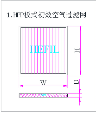 HPP折疊式初效板式過濾器框體結構